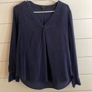 100% silk V neck blouse J Crew